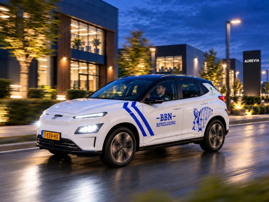 BBN-surveillanceauto tijdens collectieve surveillance op een bedrijventerrein