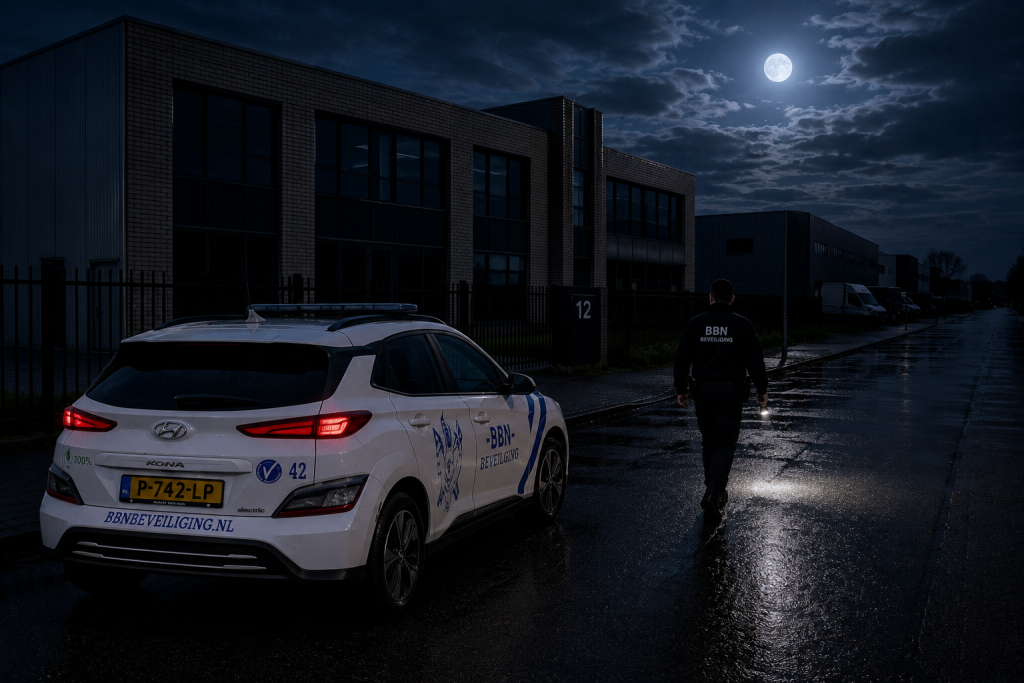 Mobiele surveillance tijdens een langdurige stroomstoring op een bedrijventerrein