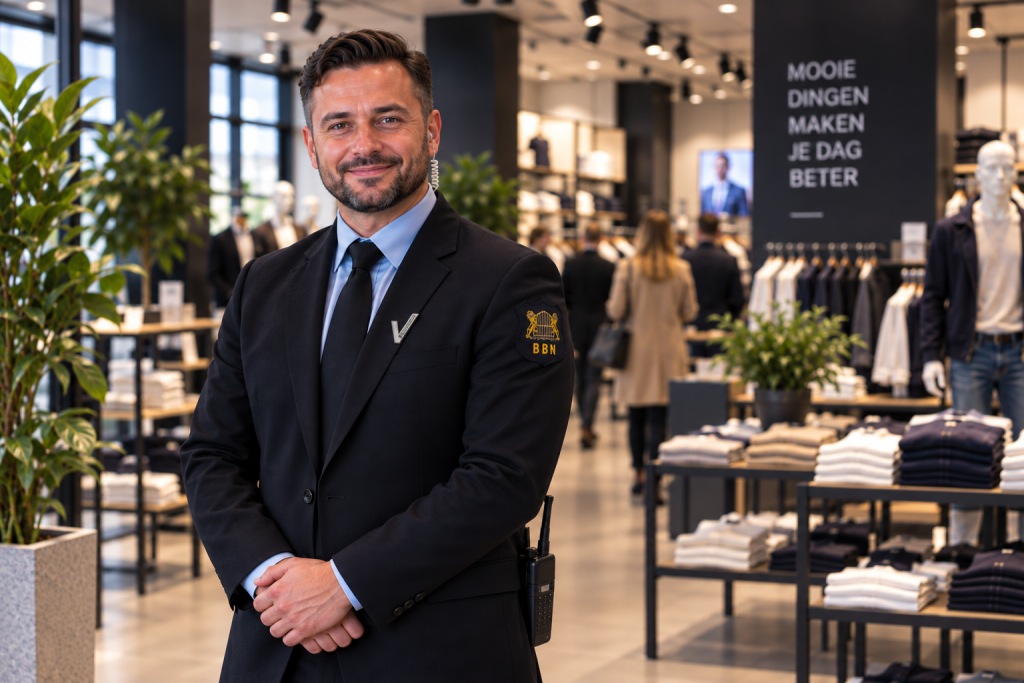 Beveiliger van BBN Beveiliging in een winkel